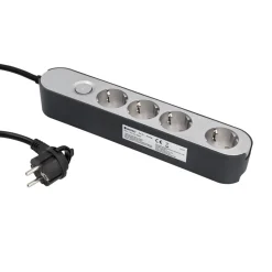 Steckdosenleiste GREENLINE silber/anthrazit