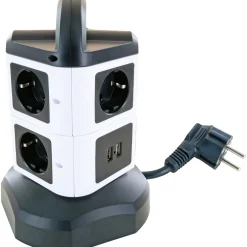 Steckdosentower 7x Strom + 2x USB 1,8m