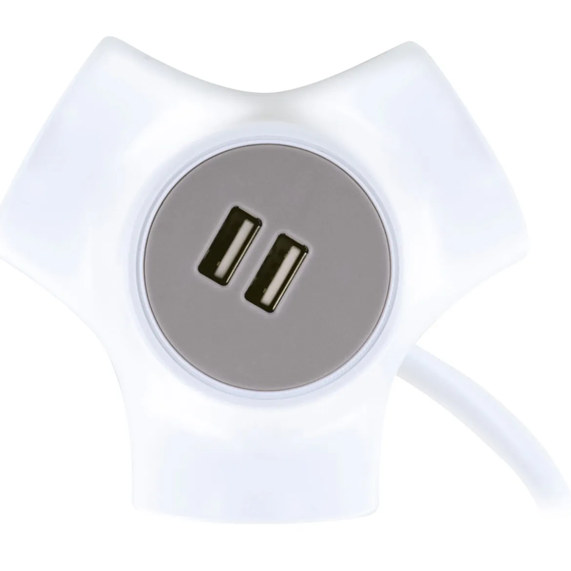 Steckdosen Y-Verteiler 3x Strom+2x USB1.4m