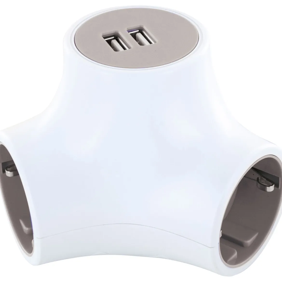 Steckdosen Y-Verteiler 3x Strom+2x USB1.4m