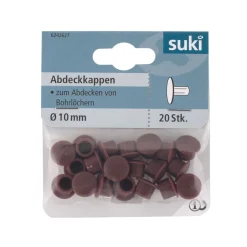 Suki Abdeckkappe Kunststoff Durchmesser 10 mm braun 20 Stück