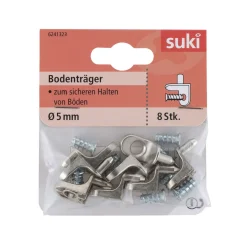Suki Bodenträger Stahl Durchmesser 0,5 x 0,6 cm vernickelt 8 Stück