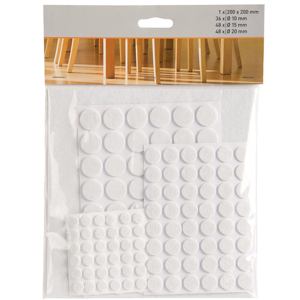 Suki Filzgleiter-Set klebend weiß 133-teilig