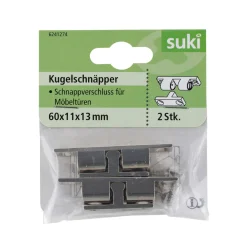 Suki Kugelschnäpper 6 x 0,9 x 1,1 cm 2 Stück