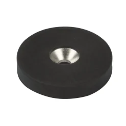 Suki Magnet Neodym mit Senkbohrung Ø 32 x 6 mm, gummiert, schwarz