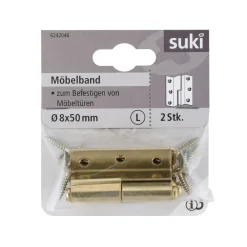 Suki Möbelband 50 mm links gekröpft vermessingt 2 Stück