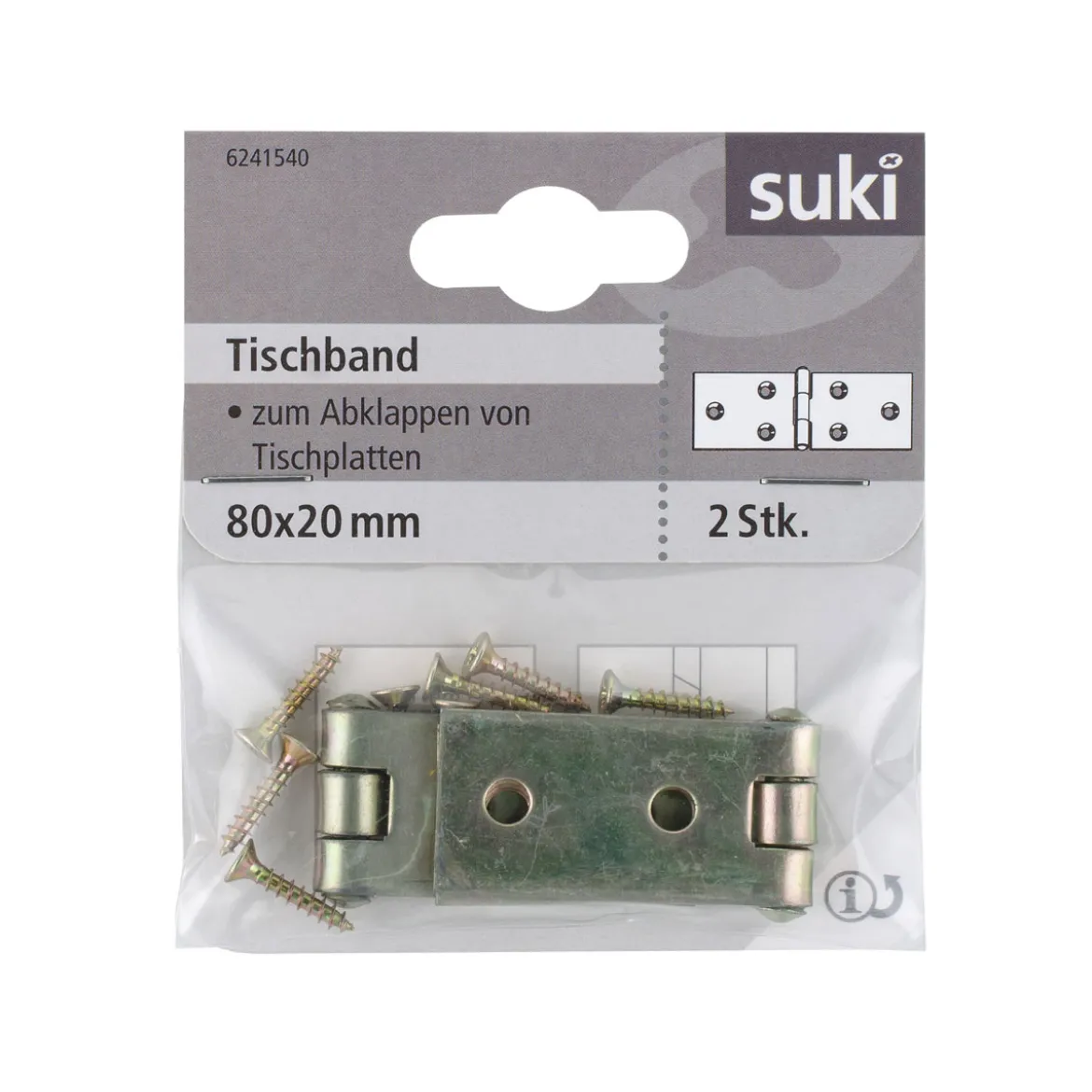 Suki Tischband verzinkt 8 x 2 cm 2 Stück