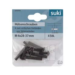 Suki Hülsenschraube Senkkopf 28-37 mm brüniert 4 Stück