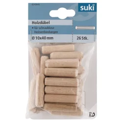 Suki Holzdübel Buche Durchmesser 10 x 40 mm 26 Stück