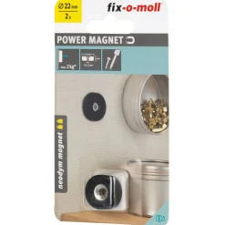 Suki Magnet Neodym mit Senkbohrung Ø 22 x 4 mm, gummiert, schwarz