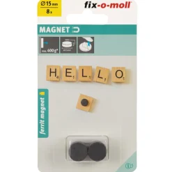 Suki Magnetscheibe Ferrit, selbstklebend, Ø 15 x 3 mm, schwarz