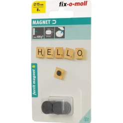 Suki Magnetscheibe Ferrit, selbstklebend, Ø 15 x 3 mm, schwarz
