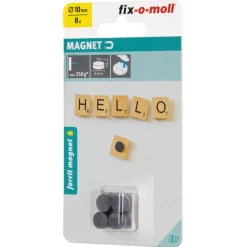 Suki Magnetscheibe Ferrit, selbstklebend, Ø 10 x 3 mm, schwarz