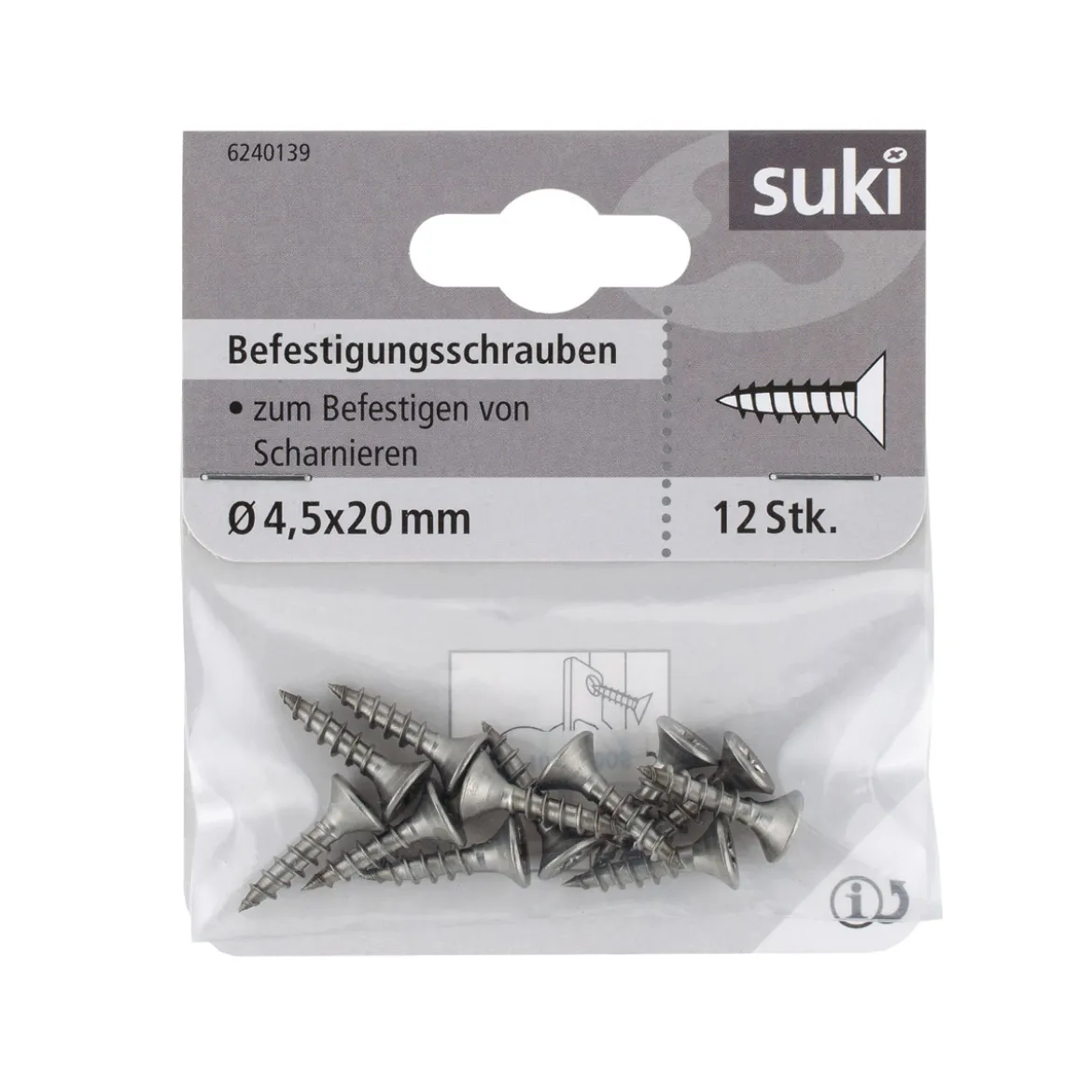 Suki Spanplattenschraube 4,5 x 20 mm 12 Stück