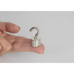 Suki Topfmagnet Neodym mit Schraubhaken M5 Ø 20 x 41 mm, silber