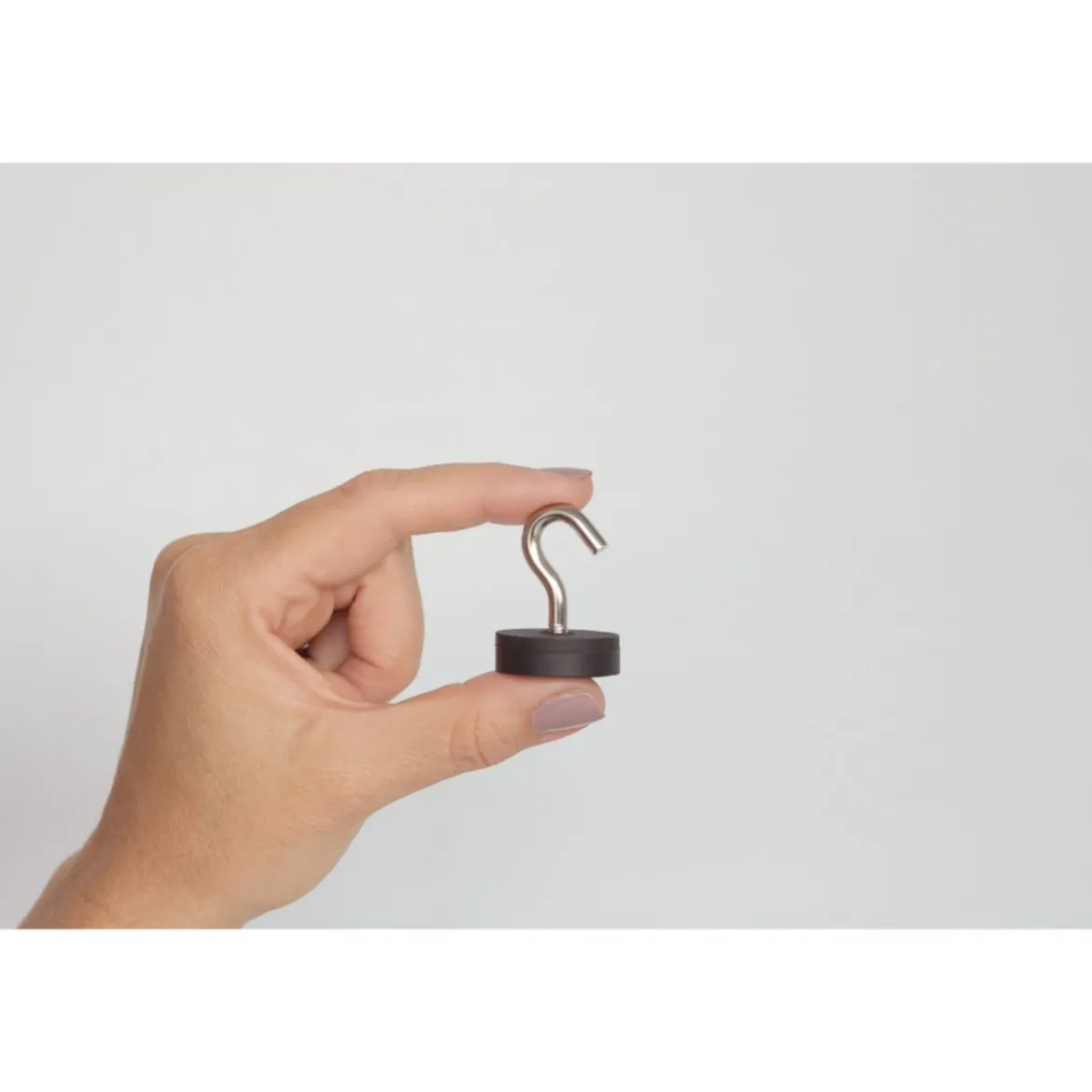 Suki Topfmagnet Neodym mit Schraubhaken M5 Ø 28 x 38 mm, gummiert, silber-schwarz