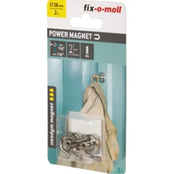 Suki Topfmagnet Neodym mit Schraubhaken M4 Ø 16 x 35 mm, silber