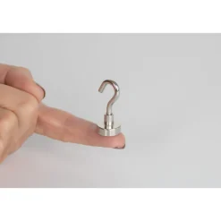Suki Topfmagnet Neodym mit Schraubhaken M4 Ø 16 x 35 mm, silber