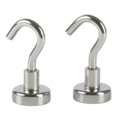 Suki Topfmagnet Neodym mit Schraubhaken M4 Ø 16 x 35 mm, silber