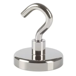 Suki Topfmagnet Neodym mit Schraubhaken M6 Ø 36 x 43 mm, silber
