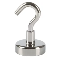 Suki Topfmagnet Neodym mit Schraubhaken M5 Ø 25 x 40 mm, silber