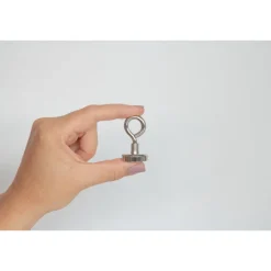 Suki Topfmagnet Neodym mit Öse Ø 25 x 42 mm, Gewindebuchse M5, silber