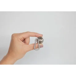 Suki Topfmagnet Neodym Ø 25 mm, mit Karabiner 40 x 20 mm, silber
