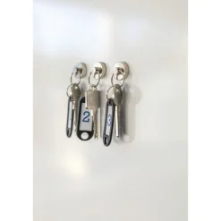 Suki Topfmagnet Neodym Ø 20 mm, mit Schlüsselring Ø 20 mm, silber