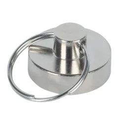 Suki Topfmagnet Neodym Ø 20 mm, mit Schlüsselring Ø 20 mm, silber