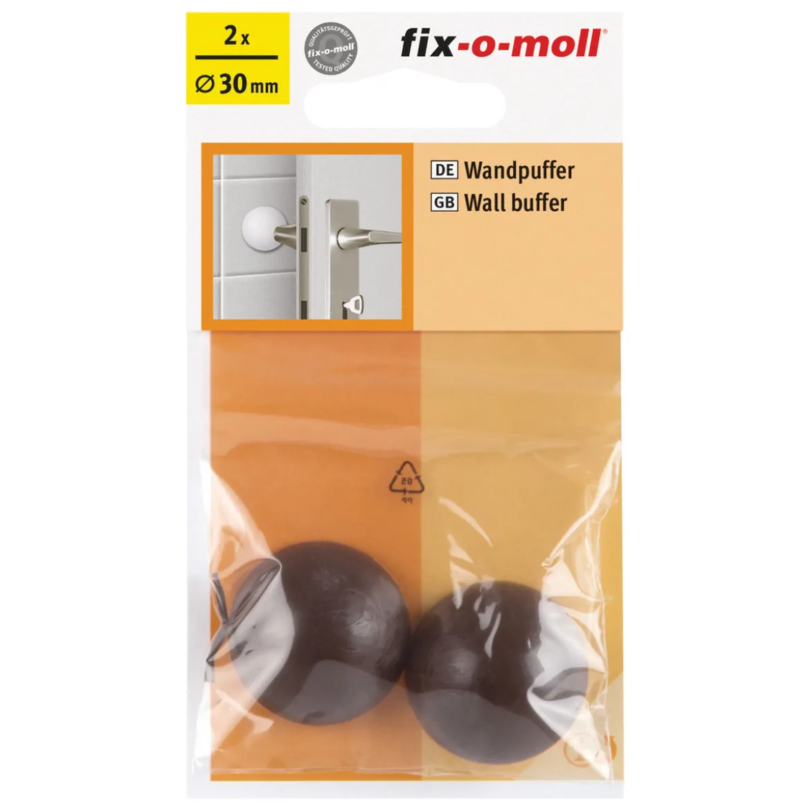 Suki Wandpuffer-Set klebend 3 cm braun 2 Stück