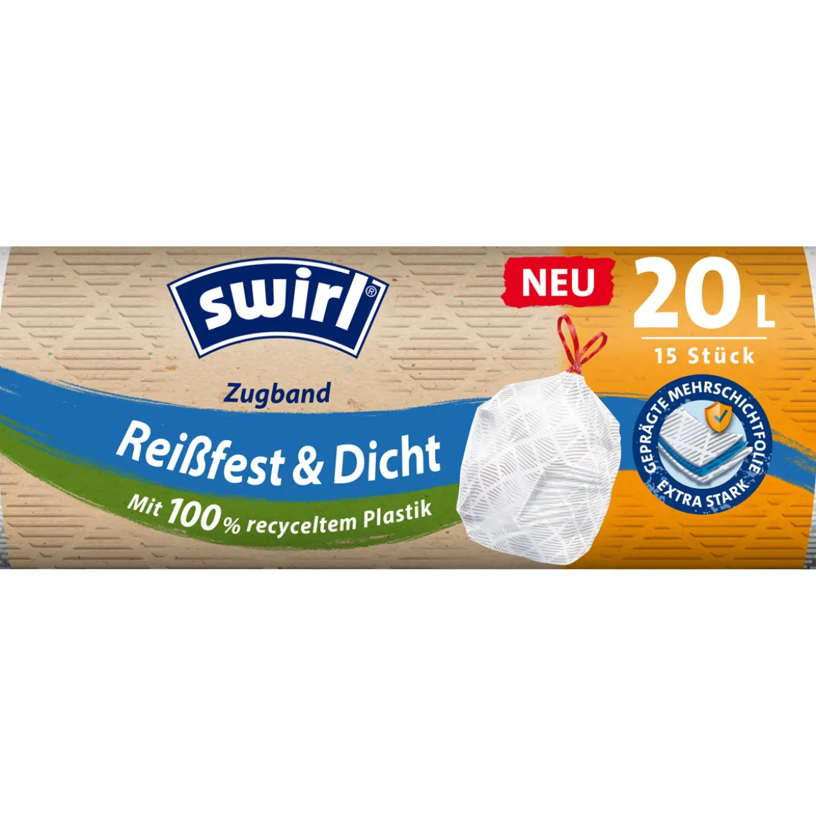 Swirl Zugband- Müllbeutel 20 L
