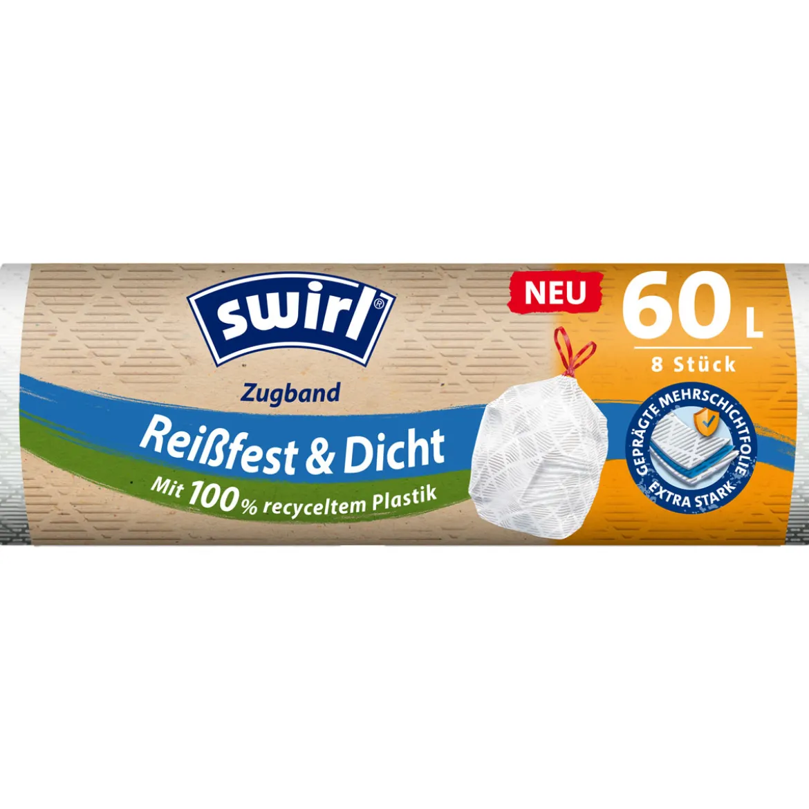 Swirl Zugband- Müllbeutel 60 L