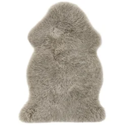 Teppich Schaffell ca 60 x 85 cm Taupe