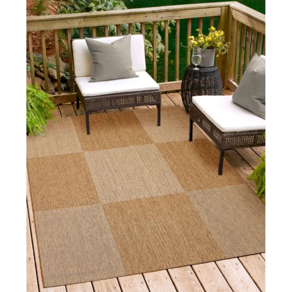 Teppich Arizona 160x230cm kariert beigebraun 972-10