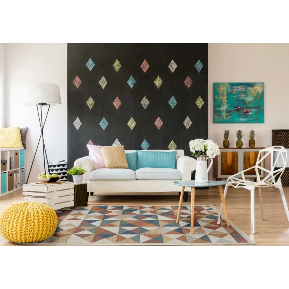 Teppich Sedona 160x230cm Kaestchen multi