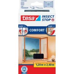 Tesa Fliegengitter Comfort 120 x 240 cm anthrazit für bodentiefe Fenster