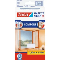 Tesa Fliegengitter Comfort 120 x 240 cm weiß für bodentiefe Fenster