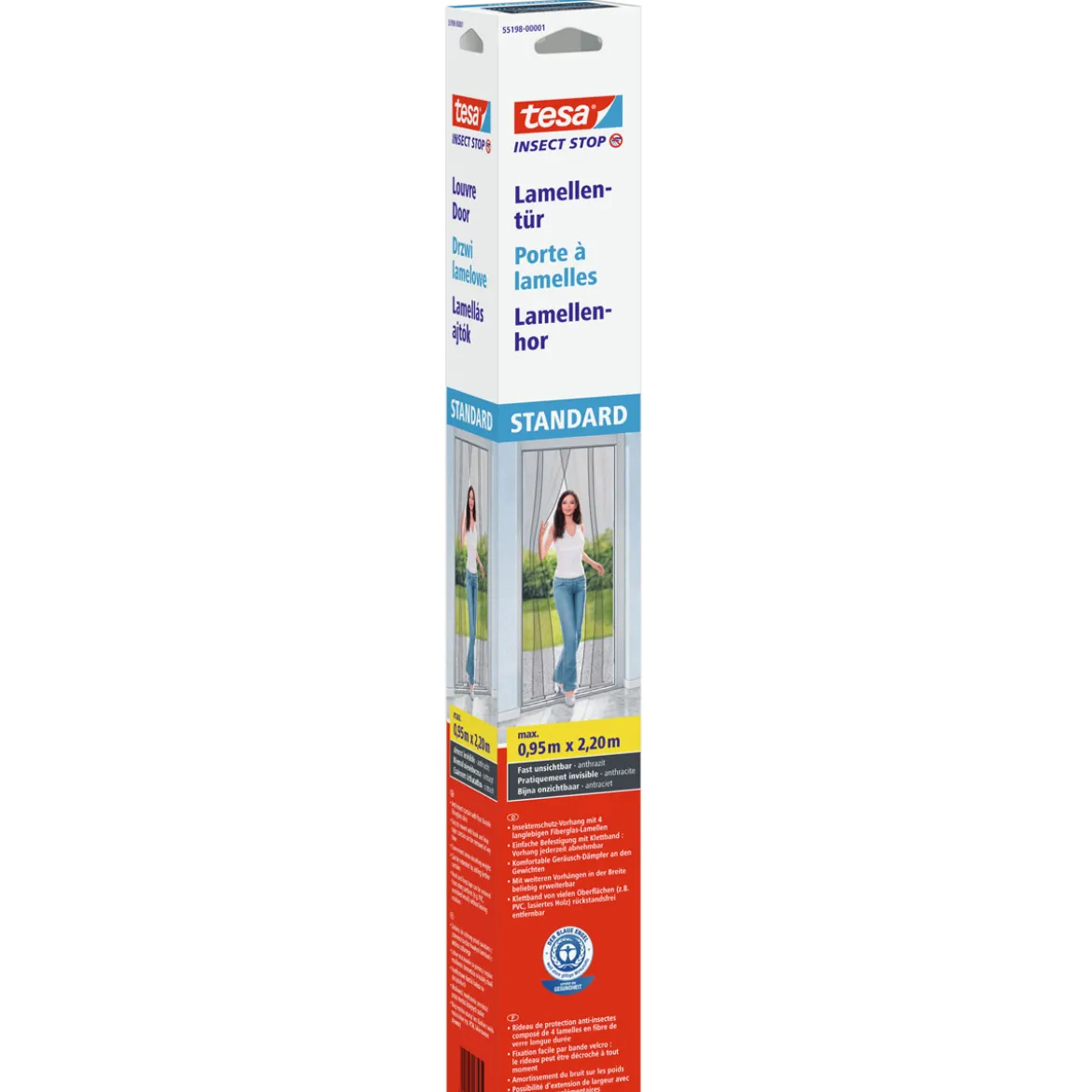 Tesa Fliegengitter Lamellentür anthrazit 0,95 x 2,20 m