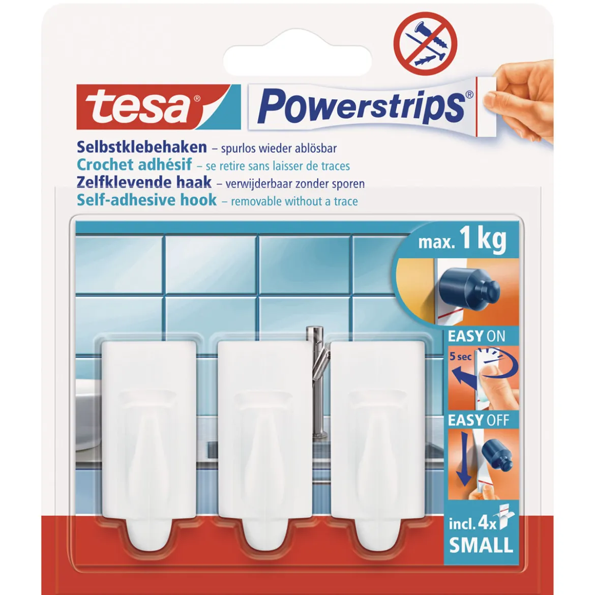 Tesa KlebehakenPowerstrips Small Trend weiß