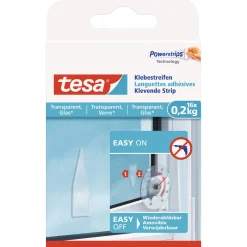 Tesa Klebestreifen transparent Glas 16 Stück Traglast 16 x 0,2 Kg