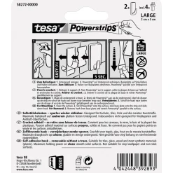 Tesa Powerstrips Haken Large rechteckig weiß