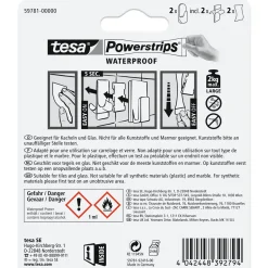 Tesa Powerstrips Waterproof Haken Large Plastik weiss