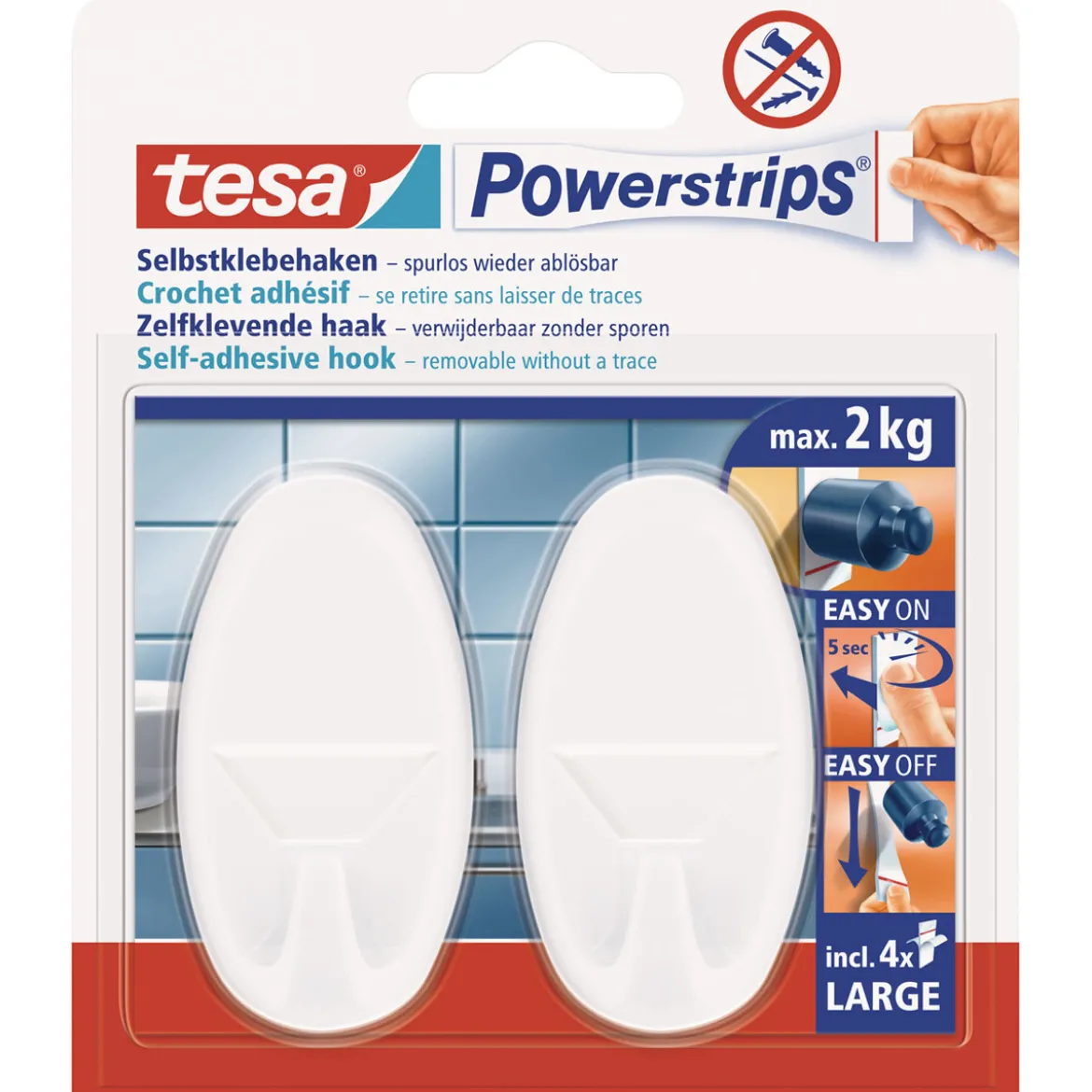 Tesa Systemhaken oval weiß
