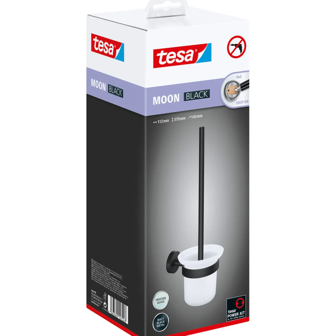Tesa WC-Bürstengarnitur Moon mattschwarz