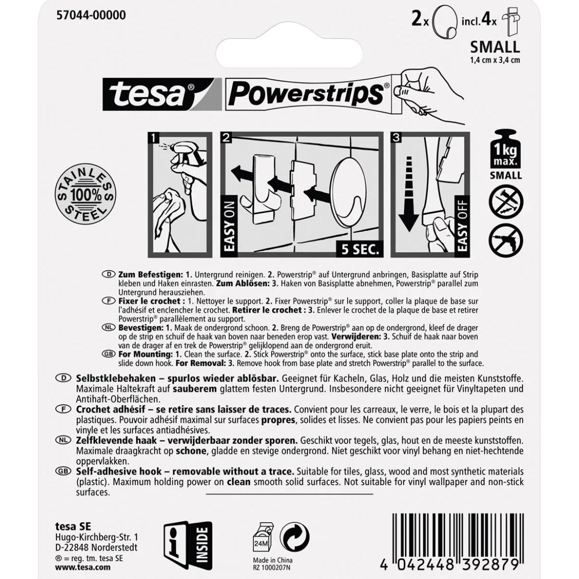 Tesa Haken Powerstrips Small Rund Metall