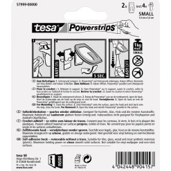 Tesa Haken Powertstripe Small Metallic 2 Haken und 4 Strips