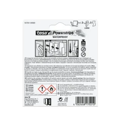 Tesa „Powerstrips“, Waterproof, Duo Haken für Duschkabinenabzieher, weiß