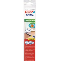 Tesa Türdichtschiene transparent für Textilböden für Spalten bis 15 mm 1mx43mm