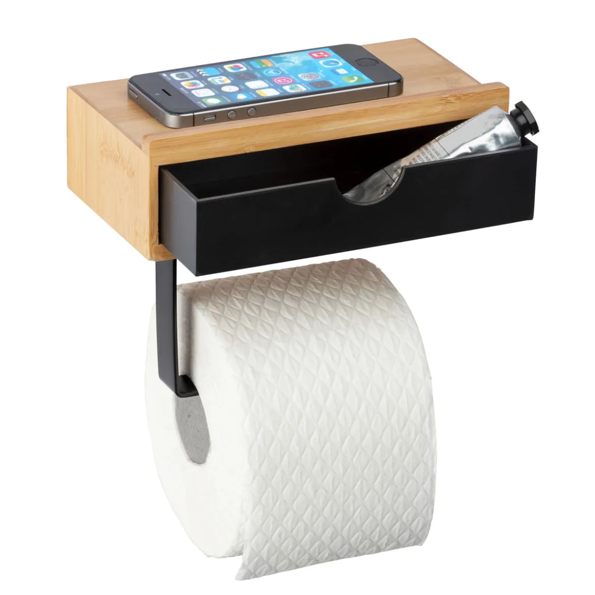 Toilettenpapierhalter m. Ablage Bambusa