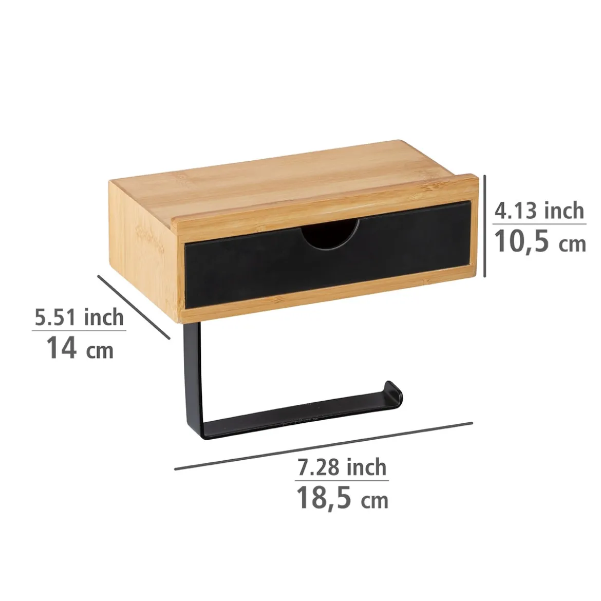 Toilettenpapierhalter m. Ablage Bambusa